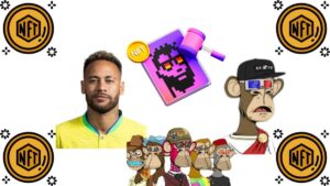 Neymar and other famous celebrities engaging with NFTs, highlighting their role in the digital art movement.