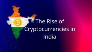 Illustration of the growing cryptocurrency market in India, highlighting the rise in adoption, technological innovations, and regulatory challenges.